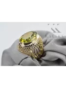 Żółty Perydot 14k żółte złoto Pierścionek Vintage unikatowe vrc089y